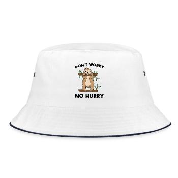 Animal Jungle Statement Sloth Relax Jungle - Bucket Hat - white/navy - Front