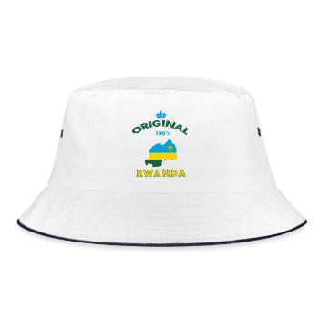Design original 100 % drapeau du Rwanda - Bob - blanc/marine - Devant