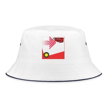 Hallo, mein Name ist Nametag – Pop Art - Bucket Hat - Weiß/Navy - Vorne