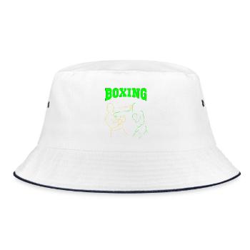 Boxen - Bucket Hat - Weiß/Navy - Vorne