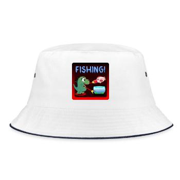 DINOSAURE DE PÊCHE DRÔLE - SAUCE SOJA SUSHI - Bob - blanc/marine - Devant