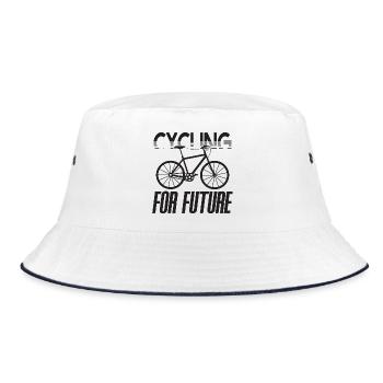 Cycling for Future Radfahrer Klimawandel Geschenk - Bucket Hat - Weiß/Navy - Vorne