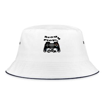 Retro Controller Silhouette - Bucket Hat - white/navy - Front