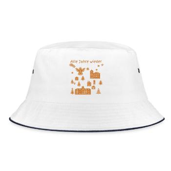Christkind schwebt über der Stadt alle Jahre - Bucket Hat - Weiß/Navy - Vorne