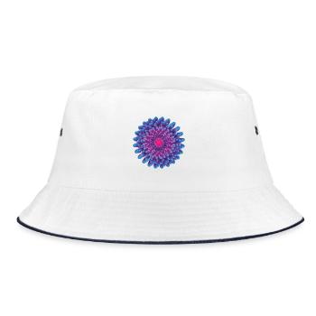 Vector Flower - Bucket Hat - white/navy - Front
