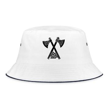Haches et symbole viking noir - Bob - blanc/marine - Devant