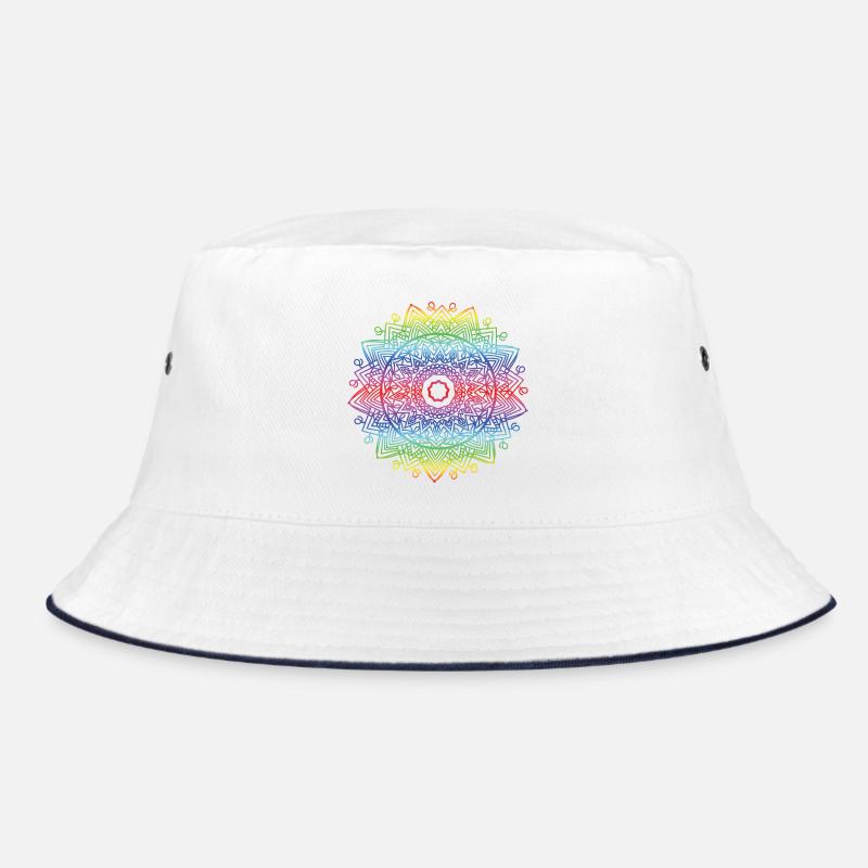 Mandala - Bucket Hat - Weiß/Navy