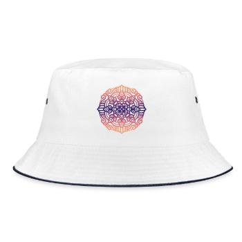 Mandala - Bucket Hat - Weiß/Navy - Vorne