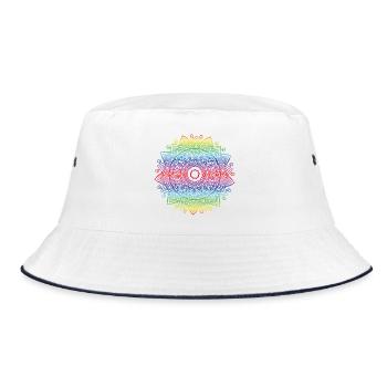 Mandala - Bucket Hat - Weiß/Navy - Vorne
