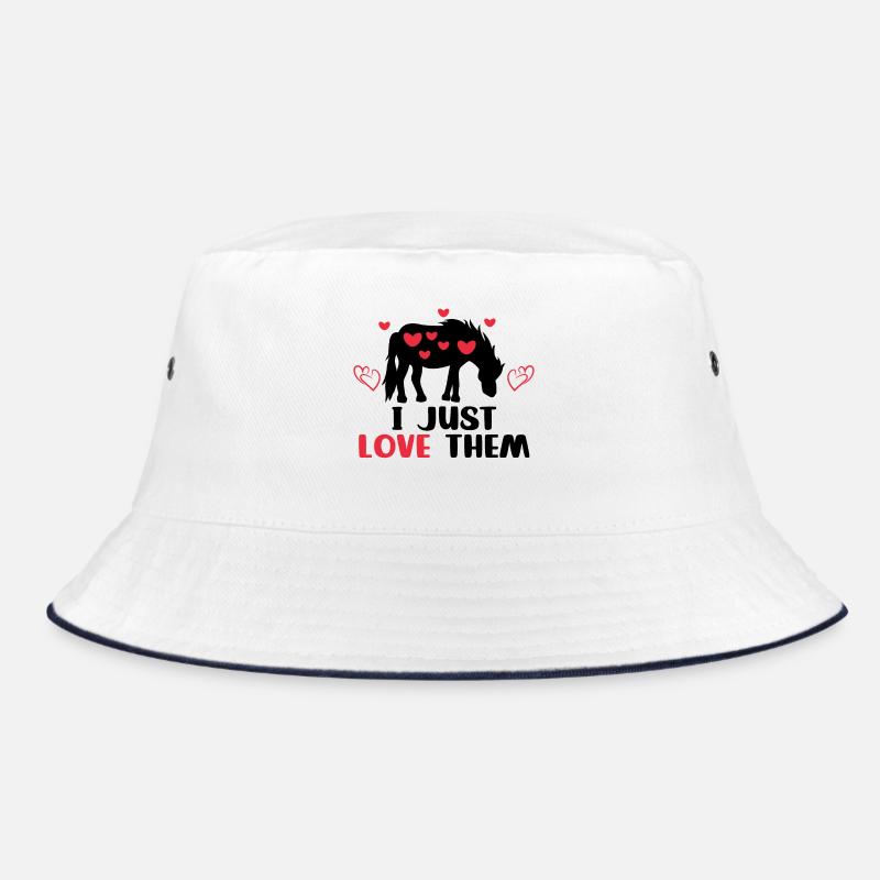 Herz Pferde Statement Islandpferde Pferdeliebe Bucket Hat