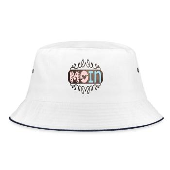 MOIN - BEGRÜßUNG SPRÜCHE - NORDDEUTSCHLAND - Bucket Hat - Weiß/Navy - Vorne