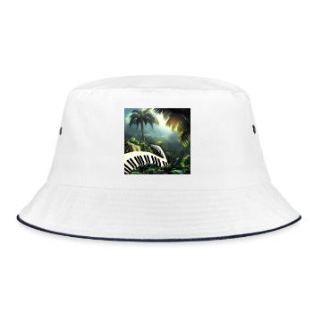 Piano in the jungle - Bucket Hat - white/navy - Front