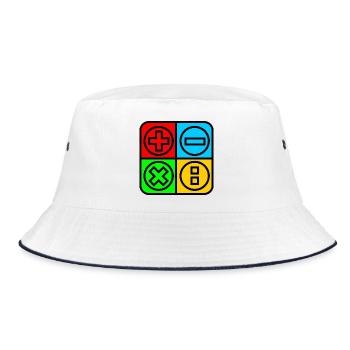 Calculer le logo avec quatre emblèmes de couleur noire soulignée - Bob - blanc/marine - Devant