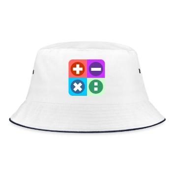Calculate logo with four emblems color - Bucket Hat - white/navy - Front
