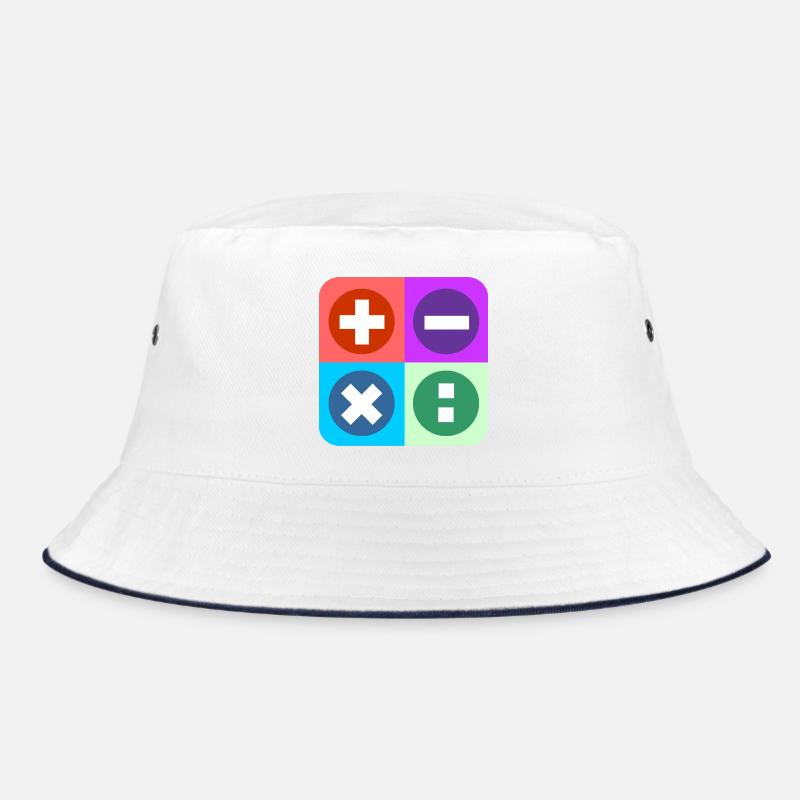 Calculate logo with four emblems color Bucket Hat