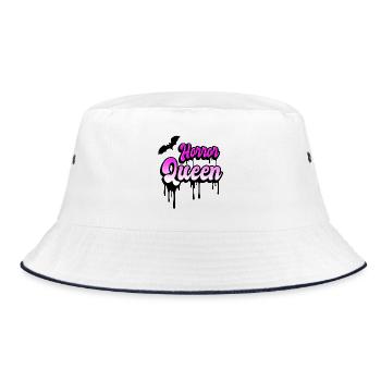 Horror Queen - Bucket Hat - Weiß/Navy - Vorne