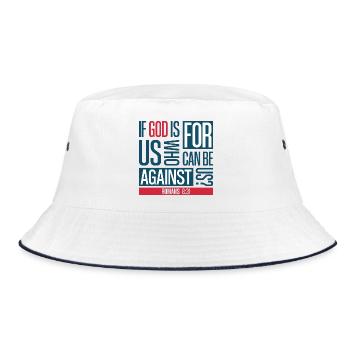 God for us - Bucket Hat - white/navy - Front