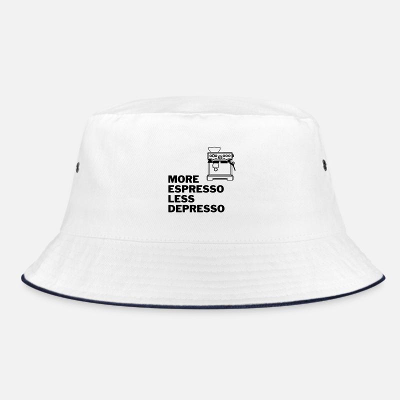MORE ESPRESSO LESS DEPRESSO - Bucket Hat - Weiß/Navy