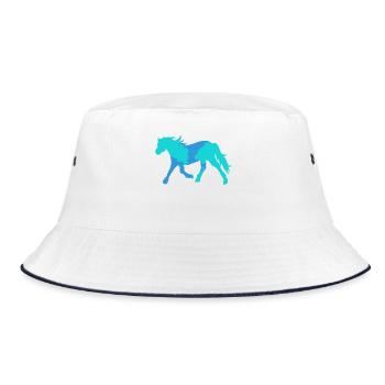 Cool Pferde Islandpferde Pferdeliebe Ross - Bucket Hat - Weiß/Navy - Vorne