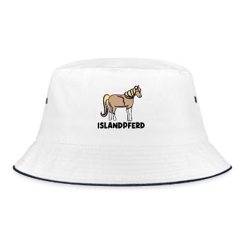 Islandpferde Pferdenarr Statement Pferdeliebe - Bucket Hat - Weiß/Navy - Vorne