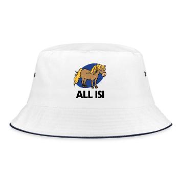 Islandponys Cool Statement Islandpferde Pferdefan - Bucket Hat - Weiß/Navy - Vorne