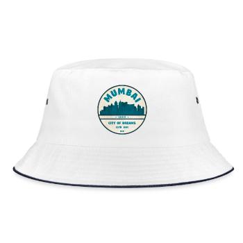 Mumbai City of Dreams Skyline - Bucket Hat - white/navy - Front