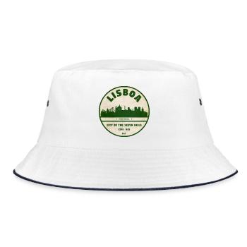 Lisboa Silhouette Stadtlogo - Bucket Hat - Weiß/Navy - Vorne