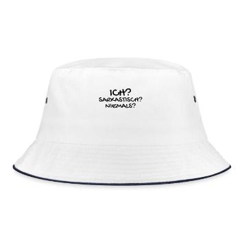 Sarkastisch Sarkasmus - Bucket Hat - Weiß/Navy - Vorne