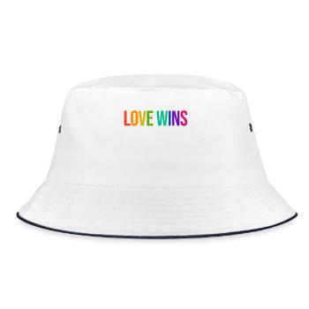 Regenbogen Lgbt Gleichberechtigung Statement Stolz - Bucket Hat - Weiß/Navy - Vorne