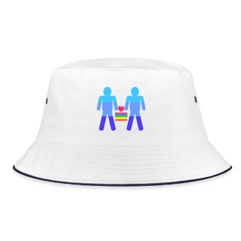 Heart Lgbt Arc-en-ciel du mariage homosexuel - Bob - blanc/marine - Devant