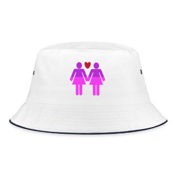 Cœur LGBT Partenariat homosexuel - Bob - blanc/marine - Devant