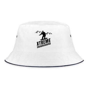 skiing, snowboarding, skiing, winter sports - Bucket Hat - white/navy - Front
