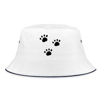 Spuren - Bucket Hat - Weiß/Navy - Vorne