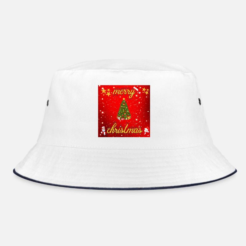 Frohe Weihnachten Version 2 - Bucket Hat - Weiß/Navy