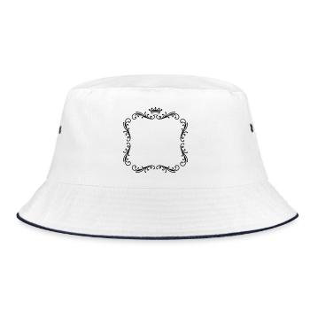 Frame with crown decorative frame - Bucket Hat - white/navy - Front
