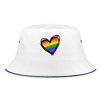 Rainbow Heart LGBT Droits humains des homosexuels - Bob - blanc/marine - Devant