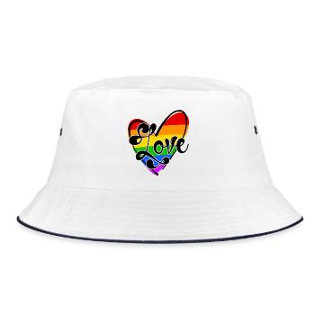 Amour Cœur LGBT Dire Sexualité Transgenre Gay - Bob - blanc/marine - Devant