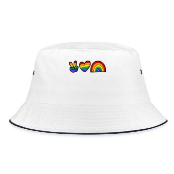 Rainbow Heart Lgbt Right-wing homosexual pride - Bucket Hat - white/navy - Front