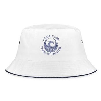 P.R.I.M Join the resistance marmor - Bucket Hat - Weiß/Navy - Vorne