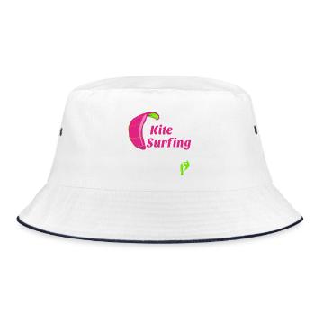 Kite surfing - Bucket Hat - white/navy - Front