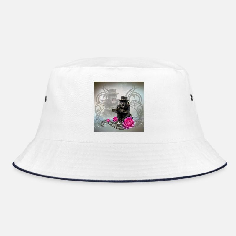 Lustiger Steampunk-Affe liest ein Buch Bucket Hat
