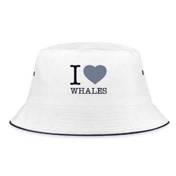 I LOVE WHALES - Bucket Hat - Weiß/Navy - Vorne