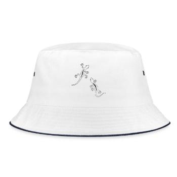 Two Lizards - Bucket Hat - white/navy - Front