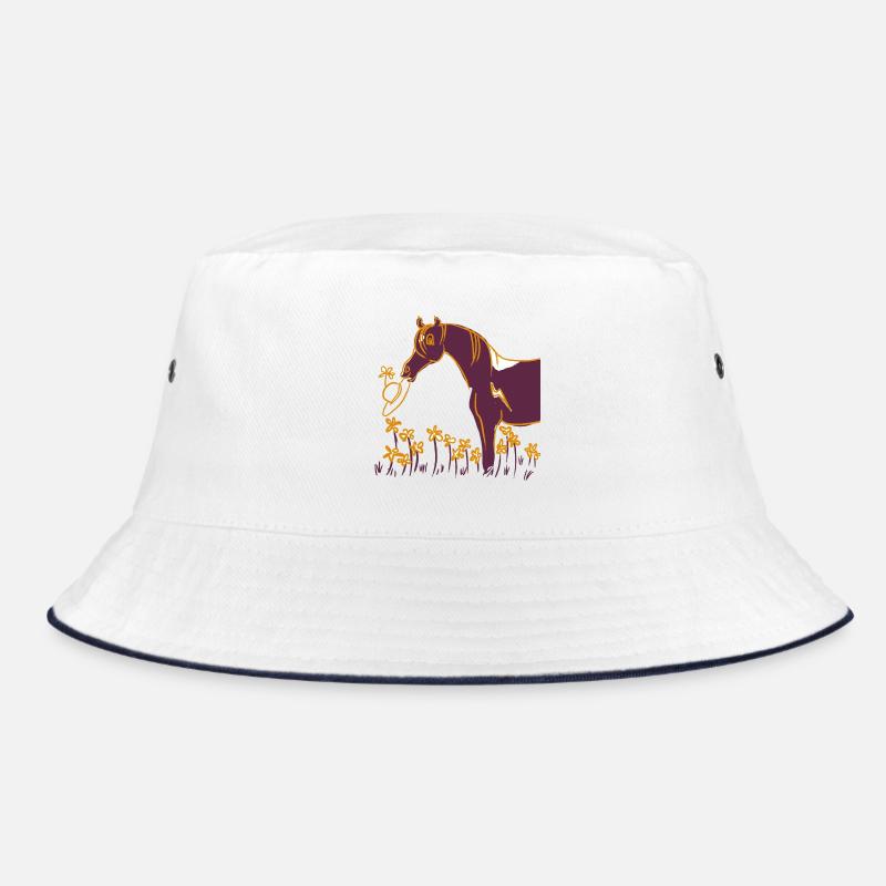 Cheval violet avec anneau fleuri - Bob - blanc/marine