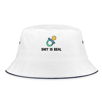 Pregnant Birth Statement Family Offspring - Bucket Hat - white/navy - Front