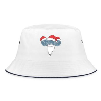 Boule Santa Petanque Outfit für Bouler zum boulen - Bucket Hat - Weiß/Navy - Vorne