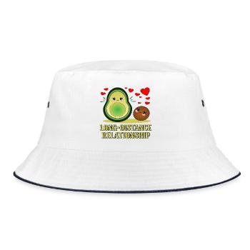 Fernbeziehung - Avocado FUNNY - Bucket Hat - Weiß/Navy - Vorne