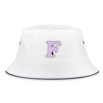 F - Bucket Hat - white/navy - Front