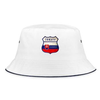Trnava Slowakei Wappen Flaggen Design - Bucket Hat - Weiß/Navy - Vorne