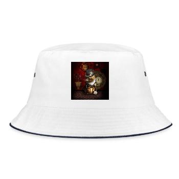 These Steampunk kittens will make your heart go - Bucket Hat - white/navy - Front
